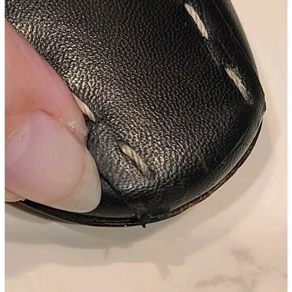 PRADA Ladys Shoes Black Leather Big Stitch Kitten Block Heels Quiet Luxury | 36½ - Picture 16 of 16